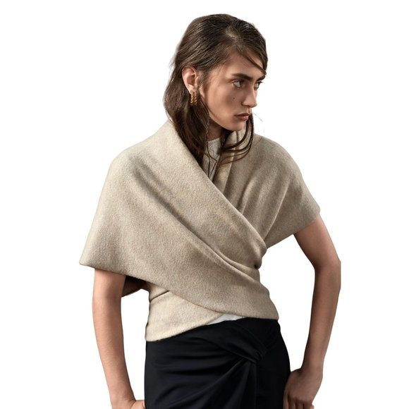 Convertible Knit Shawl Wrap Sweater 